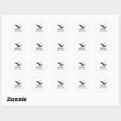 STICKER ROND PHOENIX NOIR OISEAU BLANC VITESSE DE BEAUTÉ STIKER (Feuille)
