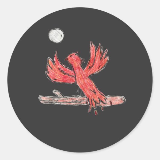 Sticker Rond Phoenix rouge (Devant)