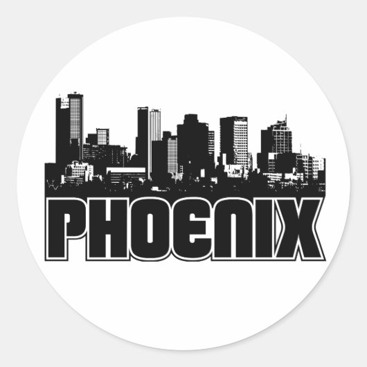 Sticker Rond Phoenix Skyline (Devant)