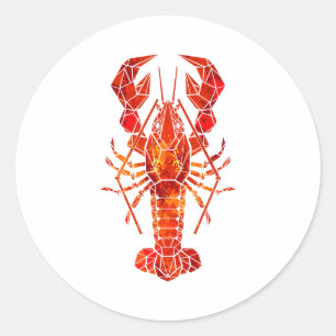Sticker Rond Phomard polygonal rouge