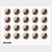 Sticker Rond Phonographe ancien (Feuille)