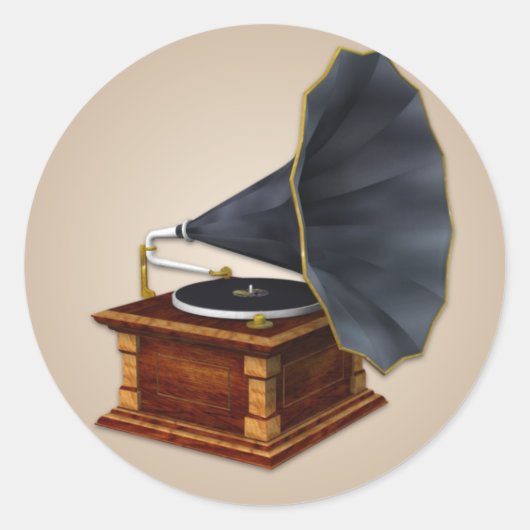 Sticker Rond Phonographe ancien (Devant)