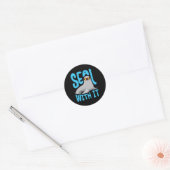 Sticker Rond Phoque Avec Il Animal De Mer (Enveloppe)