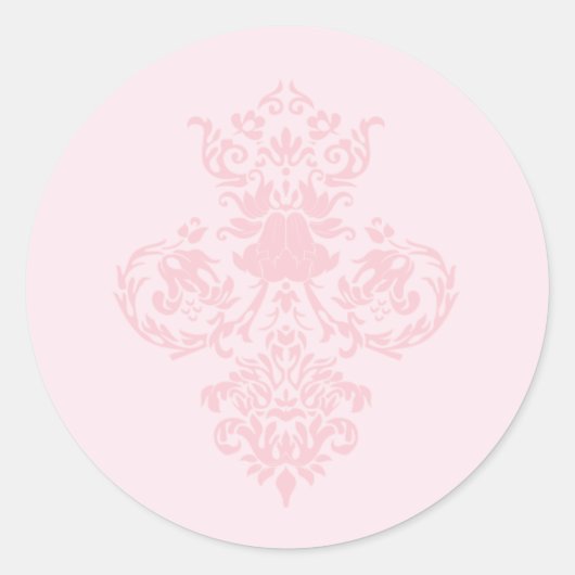Sticker Rond phoque damier rose (Devant)