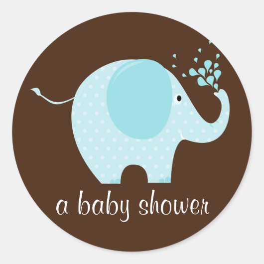 Sticker Rond Phoque de douche éléphant bébé (Devant)