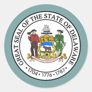 Sticker Rond Phoque Delawarean, Delaware