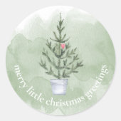 Sticker Rond Phoque d'enveloppe de Noël vert et blanc (Devant)