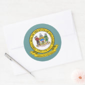 Sticker Rond Phoque du Delaware (Enveloppe)