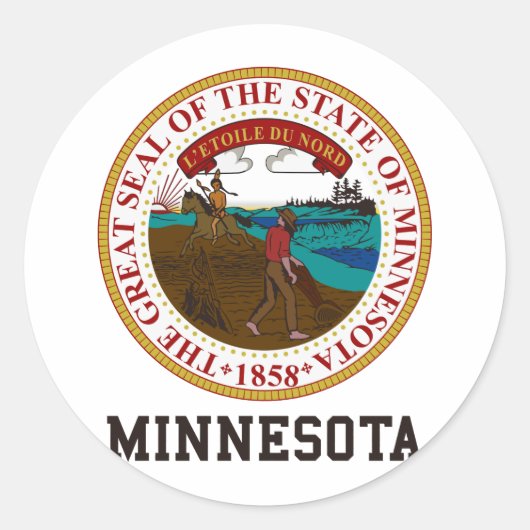 Sticker Rond Phoque du Minnesota (Devant)