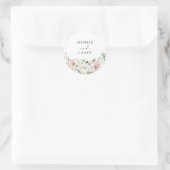 Sticker Rond Phoque Floral Blanc Peony Enveloppe verte (Sac)
