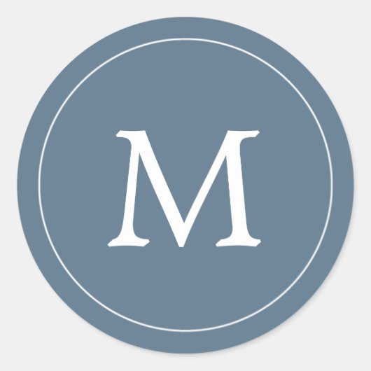 Sticker Rond Phoque gris bleu et blanc (Devant)