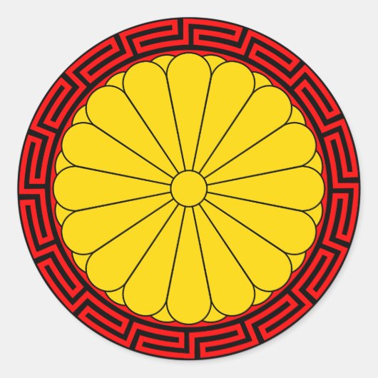 Sticker Rond Phoque impérial du Japon Chrysanthemum Seal (Devant)