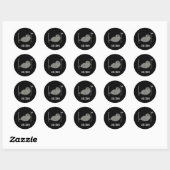Sticker Rond Phoque Ion Funny Sea Lion Pun Dark BG (Feuille)