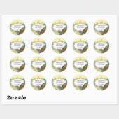 Sticker Rond Phoque Mariage Inséparable Marine et Mustard Peaco (Feuille)