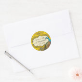 Sticker Rond Phoque Mariage Inséparable Marine et Mustard Peaco (Enveloppe)