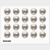 Sticker Rond Phoque mariage Pearl E monogramme (Feuille)