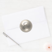 Sticker Rond Phoque mariage Pearl E monogramme (Enveloppe)