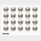 Sticker Rond Phoque mariage Pearl L monogramme (Feuille)