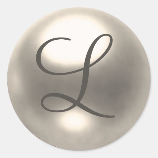 Sticker Rond Phoque mariage Pearl L monogramme (Devant)