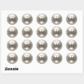 Sticker Rond Phoque mariage Pearl R monogramme (Feuille)