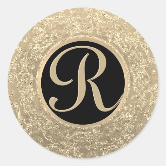 Sticker Rond Phoque Monogram Gold Glam (Devant)
