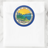 Sticker Rond Phoque Montanan, Montana (Sac)