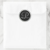 Sticker Rond Phoque personnalisable P monogramme diamant (Sac)