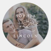 Sticker Rond Phoque romantique foncé superposition Mariage Enve (Devant)
