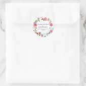 Sticker Rond Phoque rose floral & Gold Engagement Party (Sac)