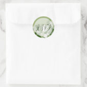 Sticker Rond Phoque RSVP RSVP de mariage floral vert (Sac)