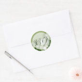 Sticker Rond Phoque RSVP RSVP de mariage floral vert (Enveloppe)