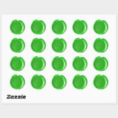 Sticker Rond Phoques à cire Faux - Grass Green Script - Merci (Feuille)