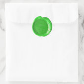 Sticker Rond Phoques à cire Faux - Grass Green Script - Merci (Sac)