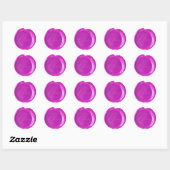 Sticker Rond Phoques à cire Faux - Magenta Script - Amour (Feuille)
