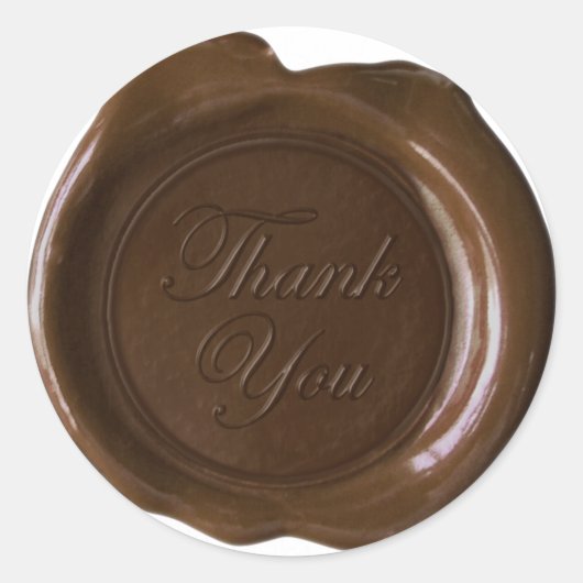 Sticker Rond Phoques à cire Faux - Script de chocolat foncé - M (Devant)