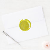 Sticker Rond Phoques à cire Faux - Script Jaune - Amour (Enveloppe)
