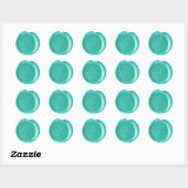Sticker Rond Phoques à cire Faux - Script Turquoise Bleu - Amou (Feuille)