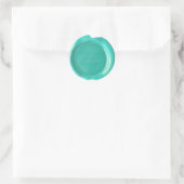 Sticker Rond Phoques à cire Faux - Script Turquoise Bleu - Amou (Sac)