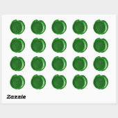 Sticker Rond Phoques à cire Faux - Script vert - Joyeux Nouvel  (Feuille)