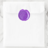 Sticker Rond Phoques à cire Faux - Script violet - Amour (Sac)