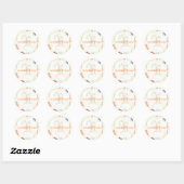 Sticker Rond Phoques Cadeaux Monogrammes nuptiaux (Feuille)