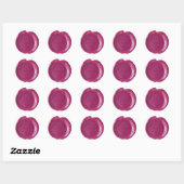 Sticker Rond Phoques de cire Faux - Rose - Bold - Merci (Feuille)