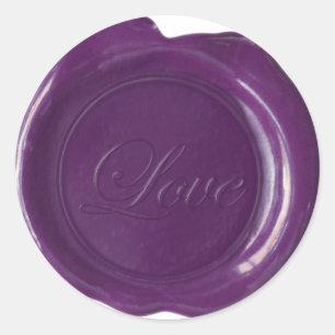 Sticker Rond Phoques de cire Faux - Script de prune - Amour