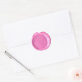 Sticker Rond Phoques de cire Faux - Script rose - Merci (Enveloppe)