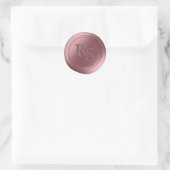Sticker Rond Phoques de cire Mariage Dusty Rose Double Monogram (Sac)