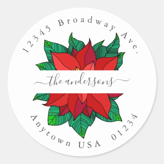 Sticker Rond Phoques de l'enveloppe d'adresse de retour Xmas Po (Devant)