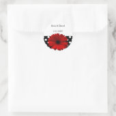 Sticker Rond Phoques de l'enveloppe de gerbera rouge pois (Sac)