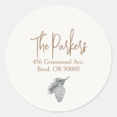 Sticker Rond Phoques de l'enveloppe de l'adresse de retour Pine (Devant)