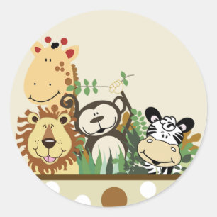 Sticker Rond Phoques de l'enveloppe de l'équipe de zoo - Tan