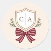 Sticker Rond Phoques de l'enveloppe de Noël de la crête de mono (Devant)